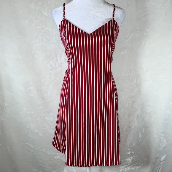 Dresses & Skirts - EUC Candy Red Pin Striped Dress. Size Medium
